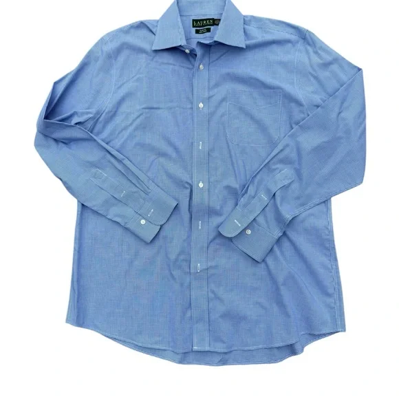 Lauren by Ralph Lauren men’s size 17 1/2 36/37 100% cotton front button shirt. - Picture 2 of 6